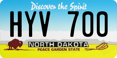 ND license plate HYV700