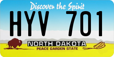 ND license plate HYV701