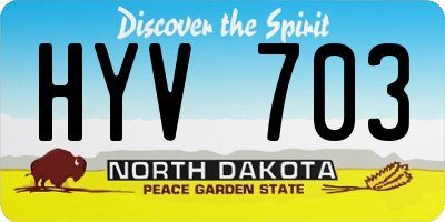 ND license plate HYV703