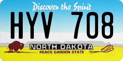 ND license plate HYV708
