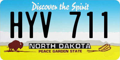 ND license plate HYV711