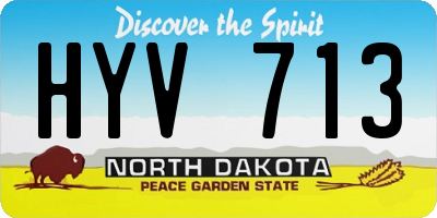 ND license plate HYV713