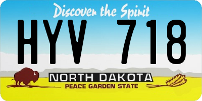 ND license plate HYV718