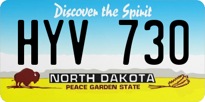 ND license plate HYV730