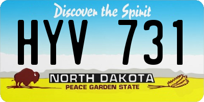 ND license plate HYV731