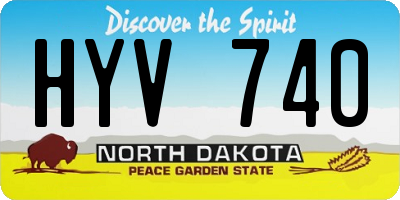ND license plate HYV740