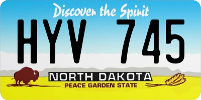 ND license plate HYV745