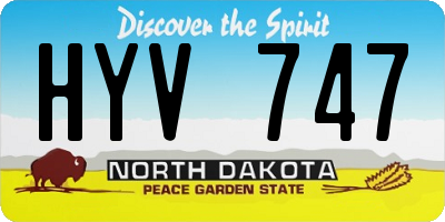 ND license plate HYV747