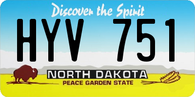 ND license plate HYV751