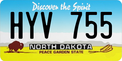 ND license plate HYV755