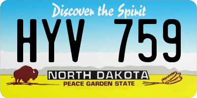 ND license plate HYV759