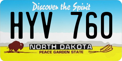 ND license plate HYV760