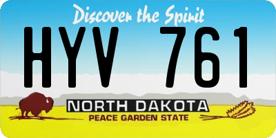 ND license plate HYV761