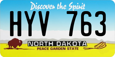 ND license plate HYV763