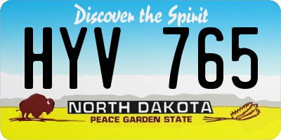 ND license plate HYV765