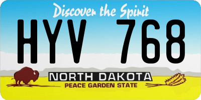 ND license plate HYV768