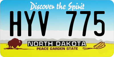 ND license plate HYV775