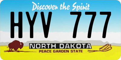 ND license plate HYV777