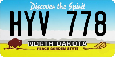 ND license plate HYV778