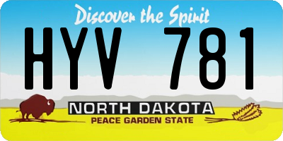ND license plate HYV781