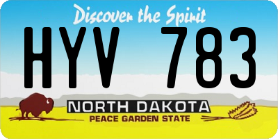 ND license plate HYV783