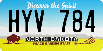 ND license plate HYV784