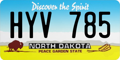 ND license plate HYV785