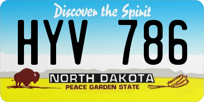 ND license plate HYV786