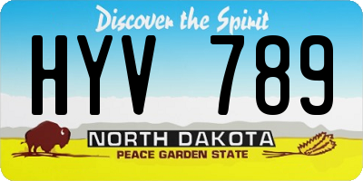 ND license plate HYV789