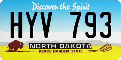 ND license plate HYV793