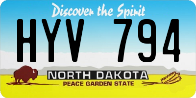 ND license plate HYV794