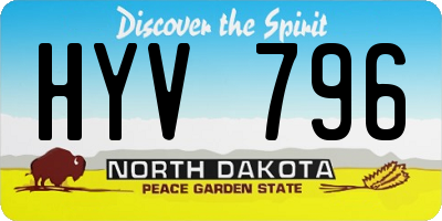 ND license plate HYV796