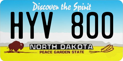 ND license plate HYV800
