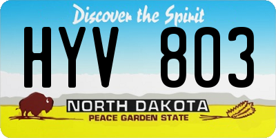 ND license plate HYV803