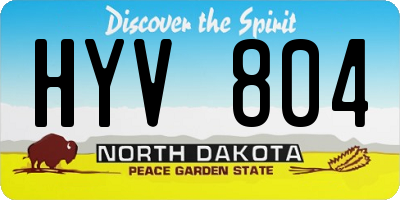 ND license plate HYV804