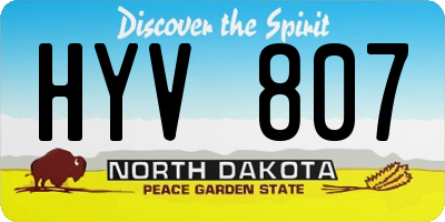 ND license plate HYV807