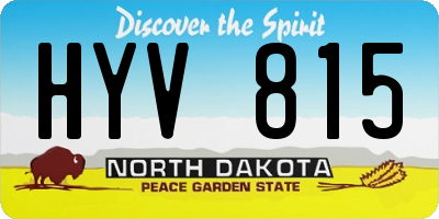 ND license plate HYV815