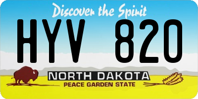 ND license plate HYV820