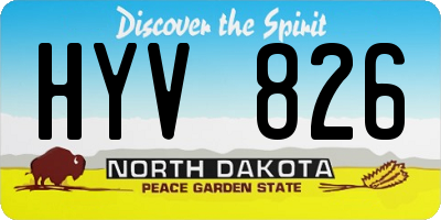 ND license plate HYV826
