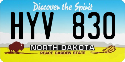 ND license plate HYV830