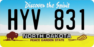 ND license plate HYV831