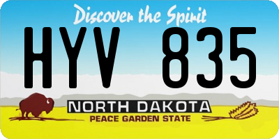 ND license plate HYV835