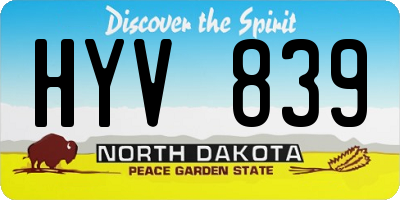 ND license plate HYV839