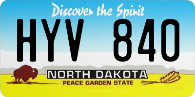 ND license plate HYV840