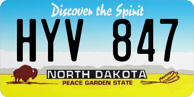 ND license plate HYV847