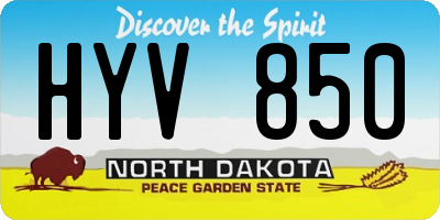 ND license plate HYV850