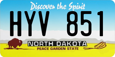 ND license plate HYV851