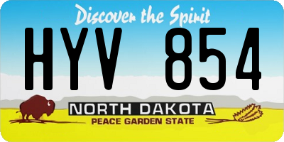 ND license plate HYV854