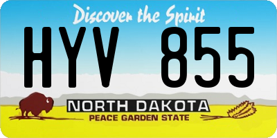 ND license plate HYV855