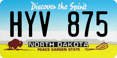 ND license plate HYV875